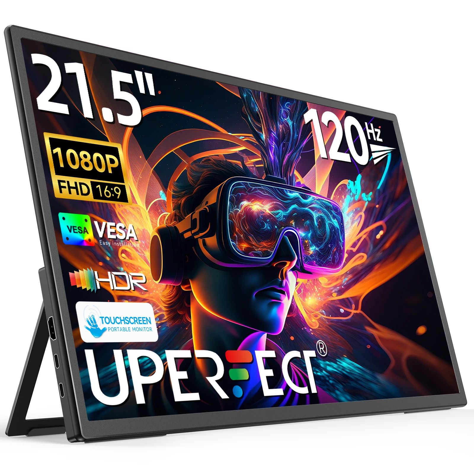 

UPERFECT 21,5 "120 Гц портативный монитор большой игровой дисплей с внешним экраном HDMI Type C для ноутбука Steamdeck MacBook телефон