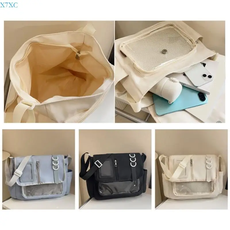 

X7XC Clear Shoulder Bag Japanese Styles Bag Itabag Lovely Crossbody Bag
