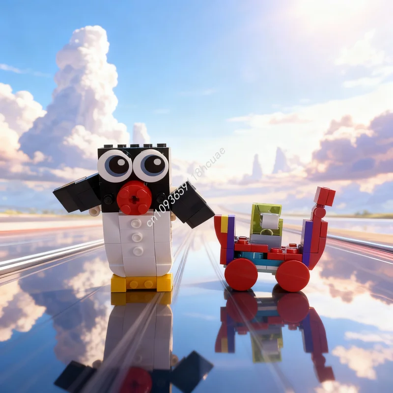 

Набор для сборки конструктора MOC «Скутер Пингу» (121 деталь), рождественский сезон, креативный подарок, игрушка для самостоятельной сборки