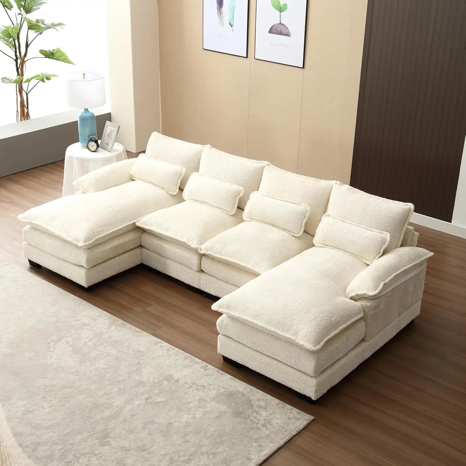 

Modern Chenille Sectional Sofa Modular Sectional Sofa Couch for Living Room