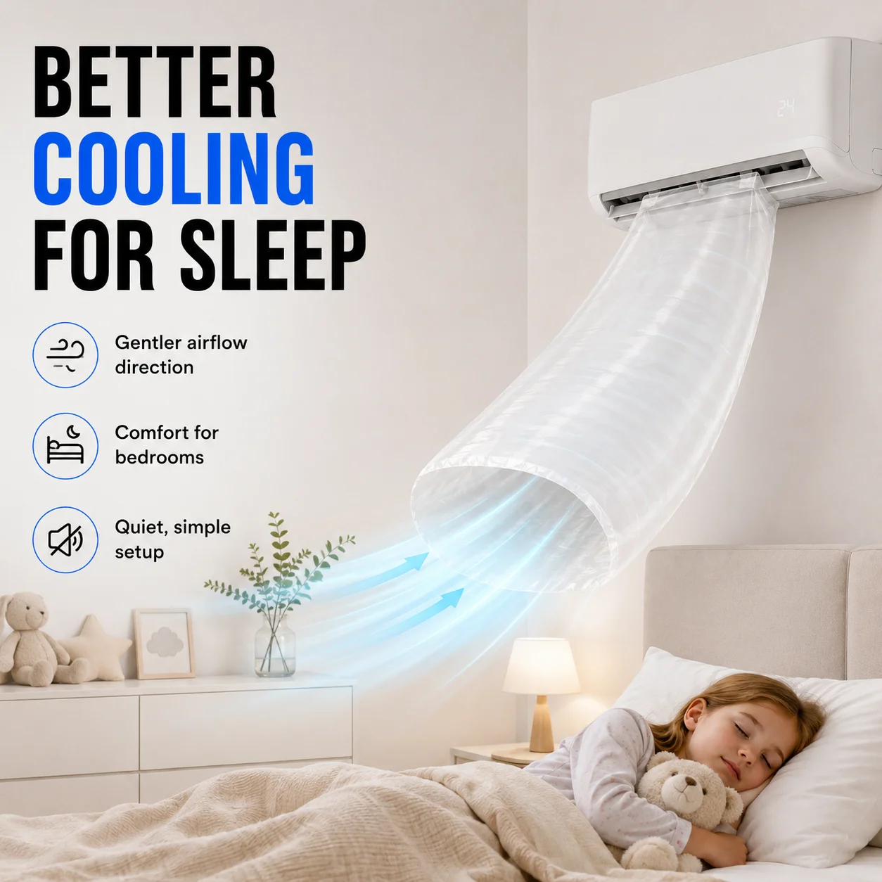 Versatile AC Blowing Bag Air Conditioner Blower Hose Duct for Home Bedroom Nursery Office Living Room Apartment Garage Use - view 5