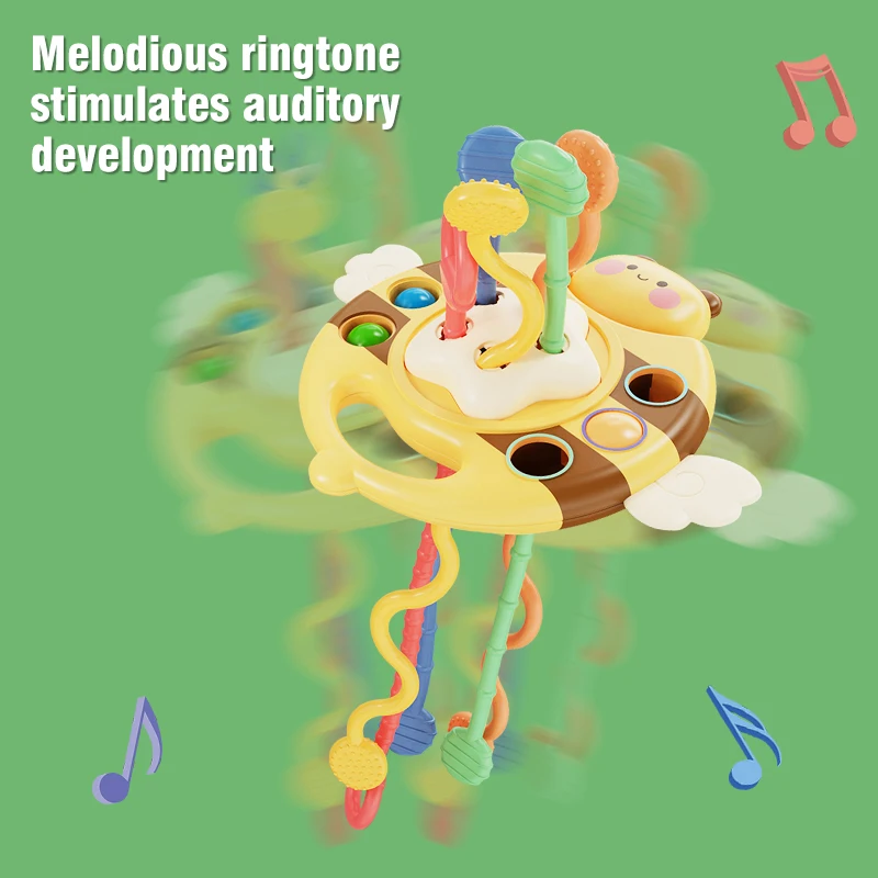 Infant Baby Sensory Development Finger Grasp Training Toys 0- 12 Months Simple Bubble Pull String Early Learning Montessori Toy