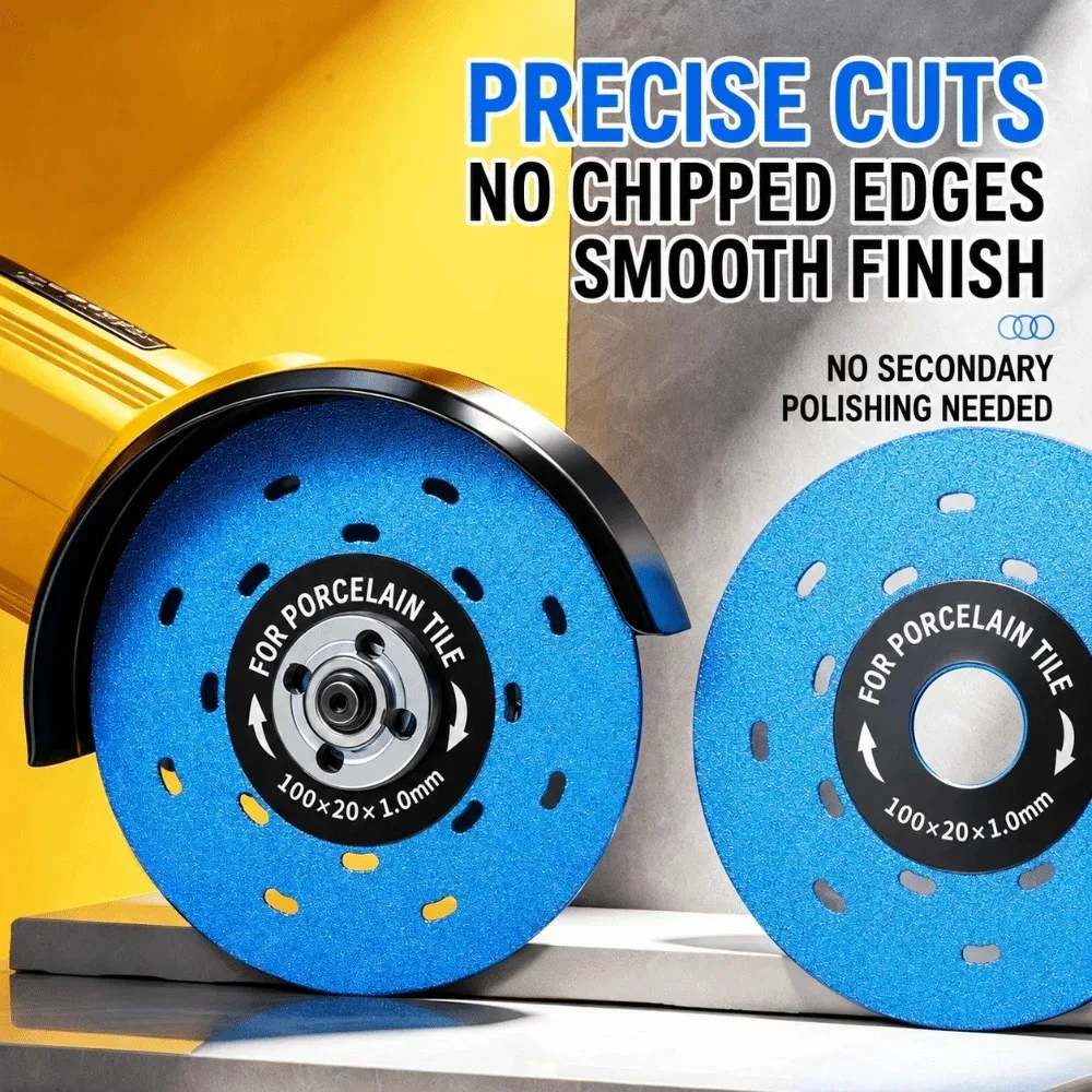 100M Diamond Cutting Disc Ultra Thin No Chipping Dry Saw Blade Grit for Porcelain Ceramic Tile Marble Glass Angle Grinder view 5