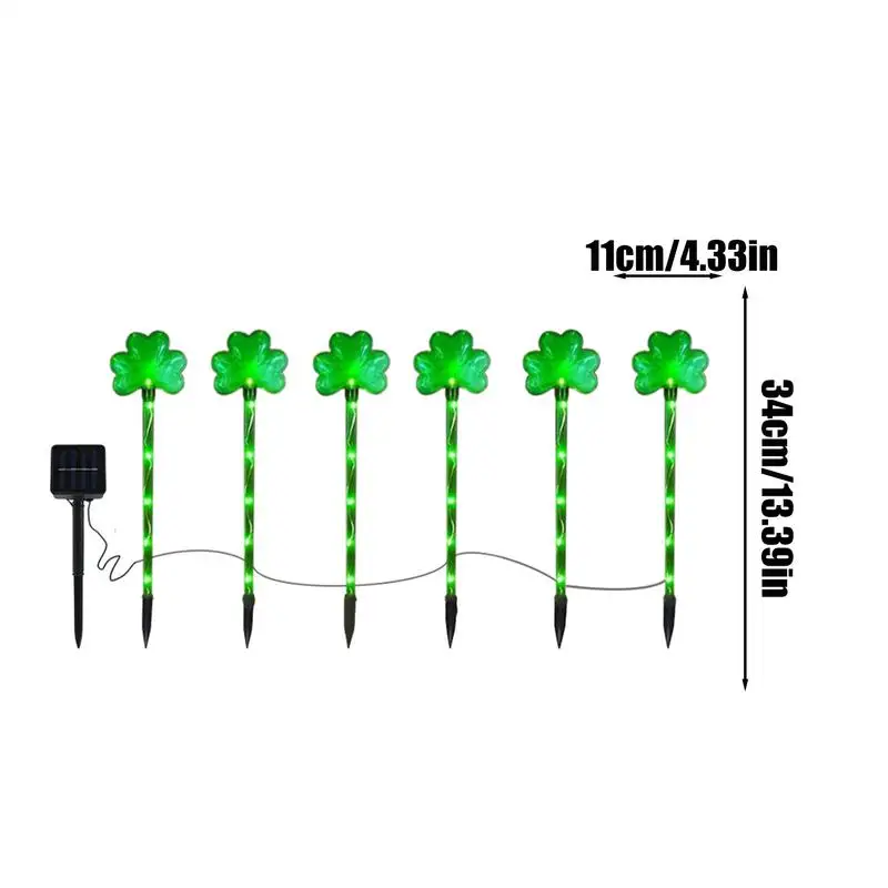 St Patricks Day Shamrocks Lights Shamrock Stake Lights LED Garden Decor St Patricks Day Decorations Lucky Sign Irish Pathway