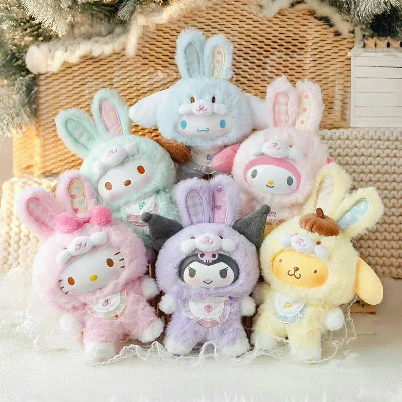 

Genuine Sanrio Cartoon Elf Rabbit Series Blind Box Kuromi / Hello Kitty 3 Generations Vinyl Doll Children'S Toys Christmas Gifts