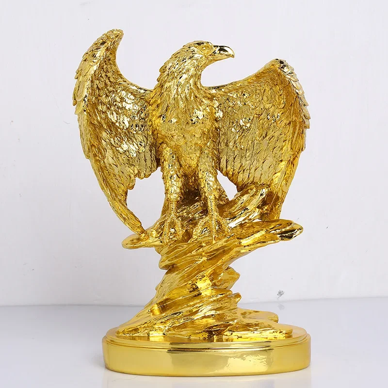 Imagem -02 - Golden Bald Eagle Estátua para Home Decor Resina Arte Artesanato Animal Espalhando Asas Decoração do Escritório