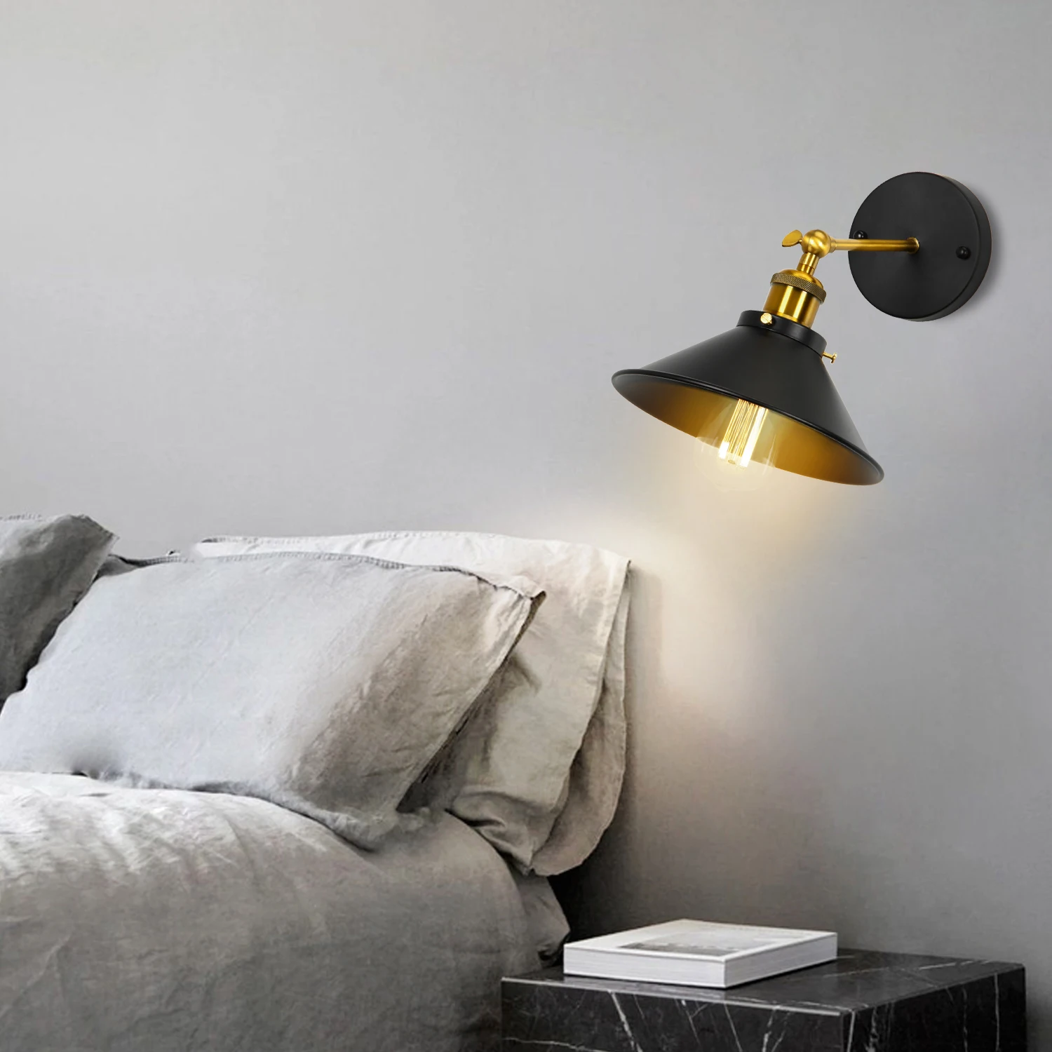 Vintage Retro Loft Wall Light Industrial Wall Lamps Bedside Lamp Shade E27 LED Wall Sconce Modern Indoor Home Lighting Fixture