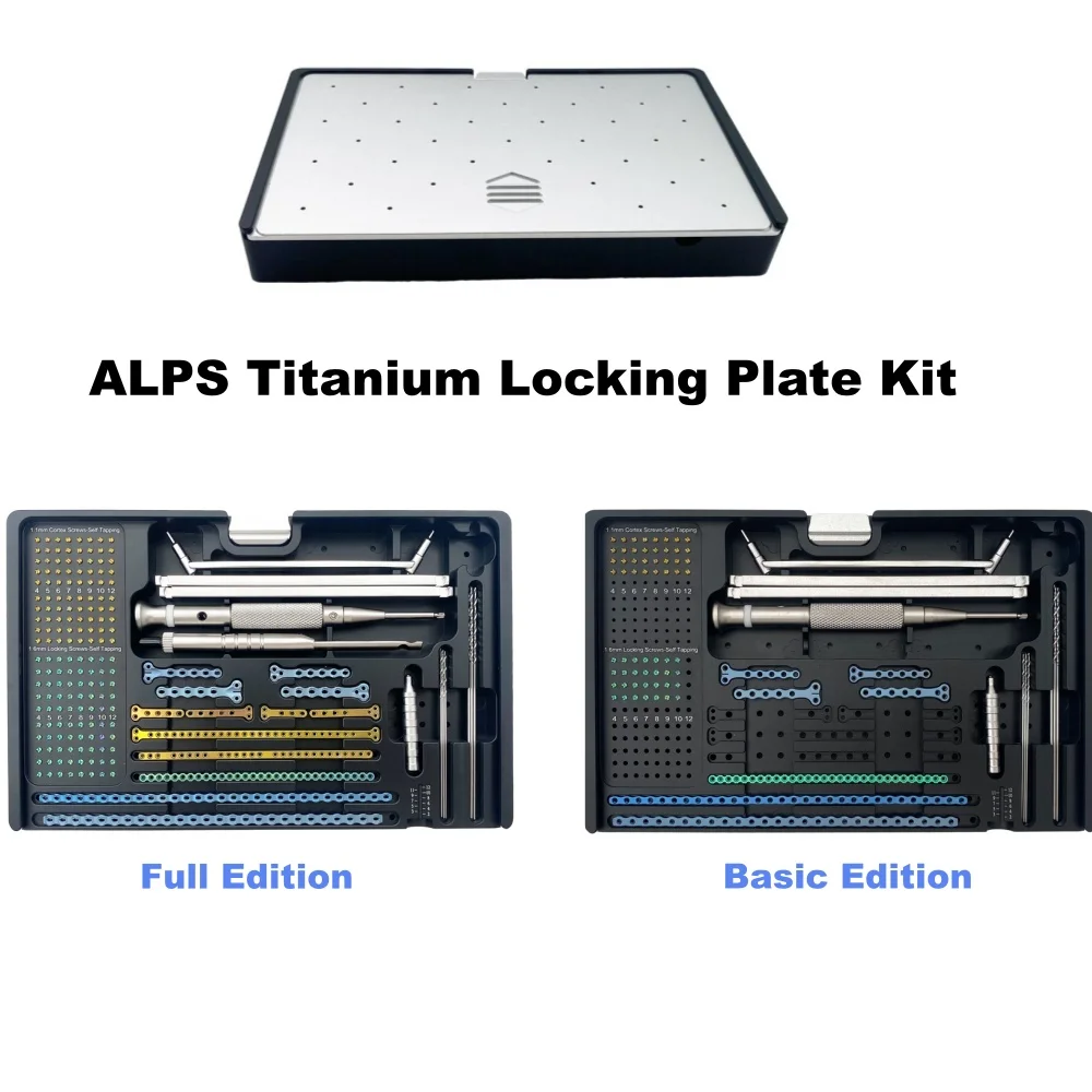 ALPS Mini Titanium Locking Plate System 1.1 1.6mm Orthopedic Drill Plate Kit Veterinary Surgical Instrument Set