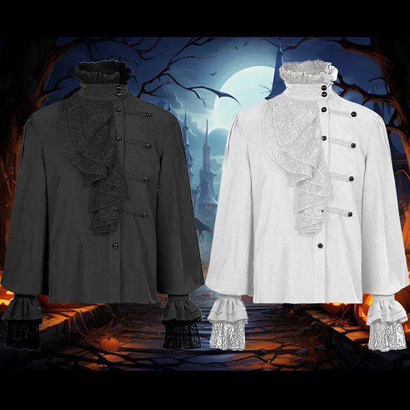 

Men's Gothic irt loween Medieval Renaissance Classic Court Sle Clothing for Men Traditional Chinese Stage Costume