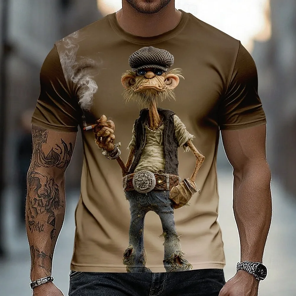 Men's Ombre Old Man T Shirt Short Sleeve T shirt 3D Print Crew Neck Shirt Funny Casual Daily Street Spring Summer Men's Clothing