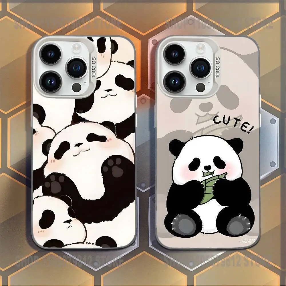 

Cute and Fun Panda Phone Case For iPhone 16,15,14,13,12,11,Mini,Pro,E,MAX White Candy Matte Shockproof Cover