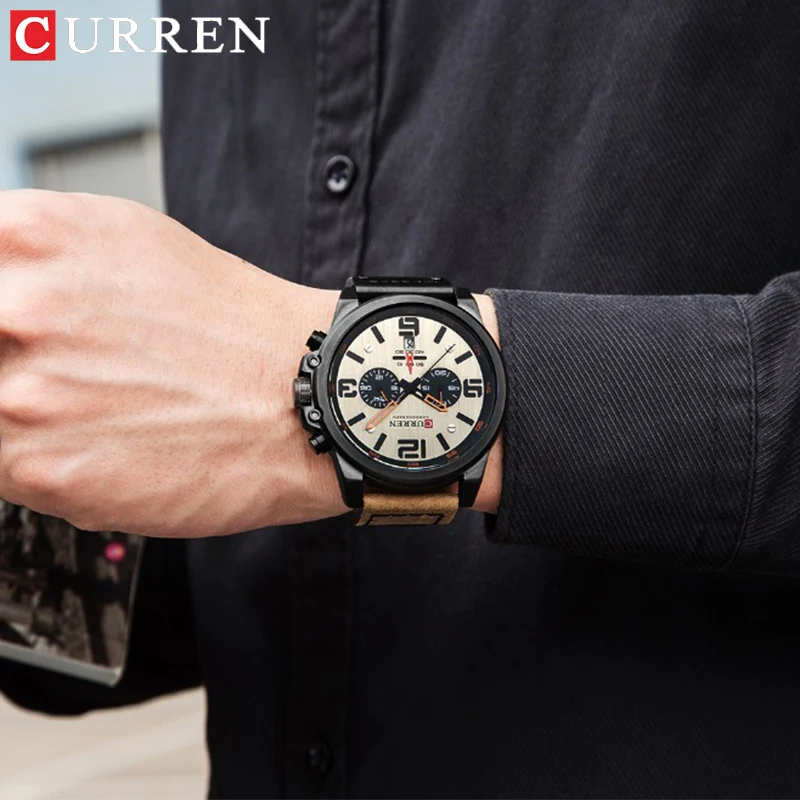 Male Wristwatch Clock Montre Homme CURREN 8314 Top Brand Luxury Leather Quartz Men Watches Date Business Sport Watch For Men view 5