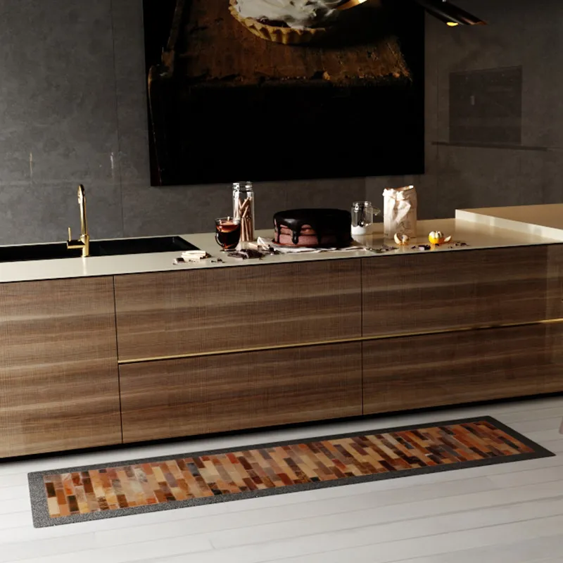 Europe Carpet Brown Long Runner Rug Living Room Real Cowhide Kitchen Bedside Mat Customize Entrance Door Mat Hallway Home Rugs