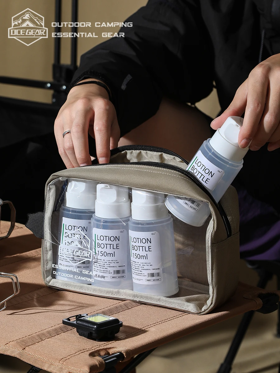 OCEGEAR Lavatório impermeável de grande capacidade para mulheres, maquiagem, saco de armazenamento cosmético, sacos organizadores de viagem, casos cosméticos transparentes