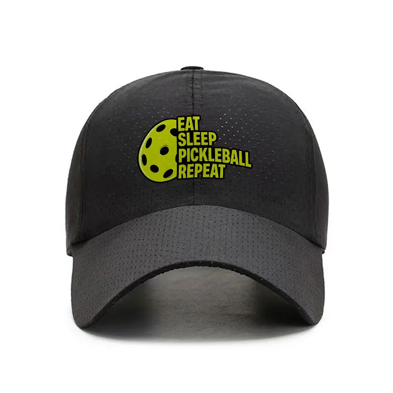Eat Sleep Pickleball Repeat Quick Dry Adjustable Baseball Cap for Men and Women Outdoor Sports