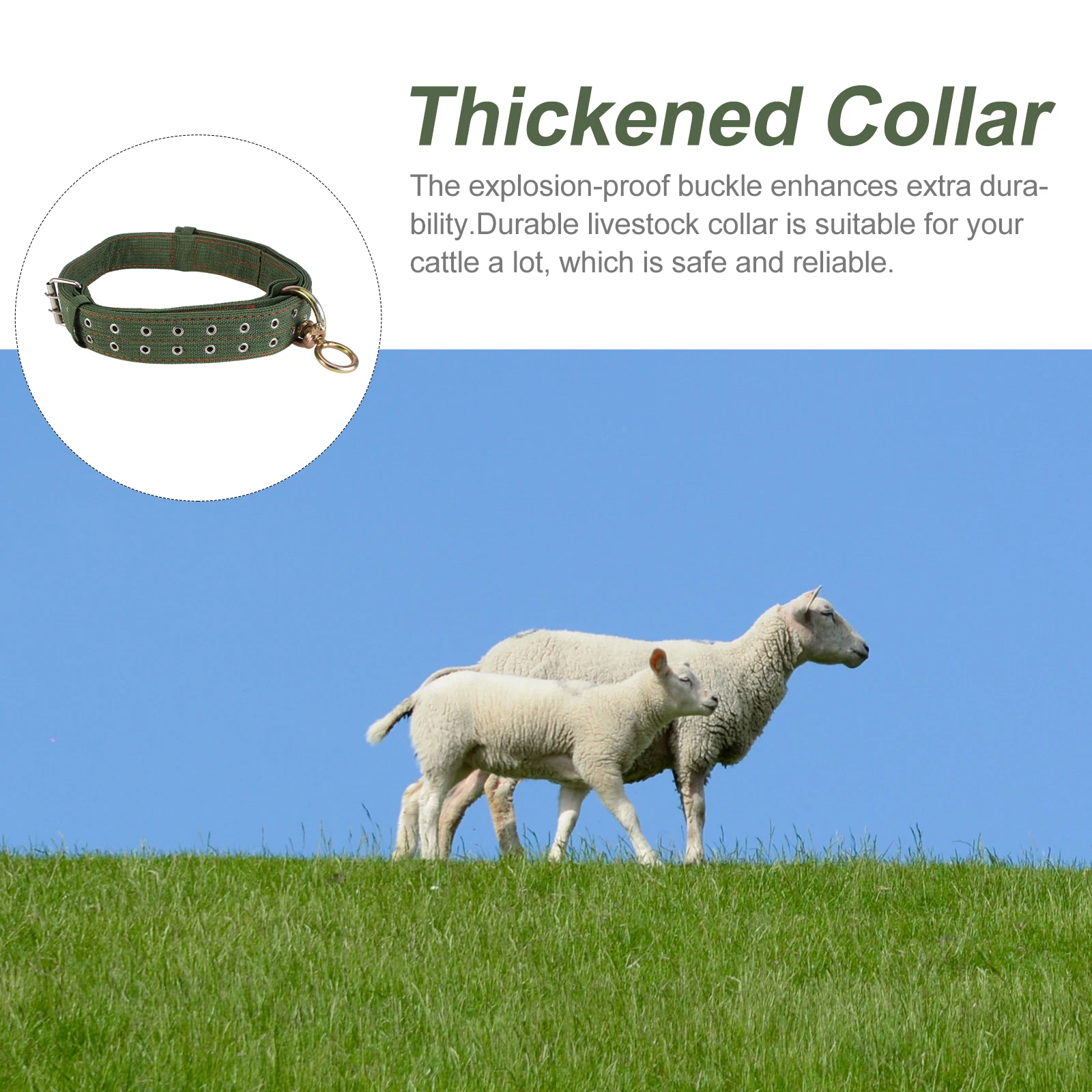 

1pc Adjustable Thickened Wear-Resistant Cattle Collar Livestock Safety Harness Explosion-Proof Buckle Durable