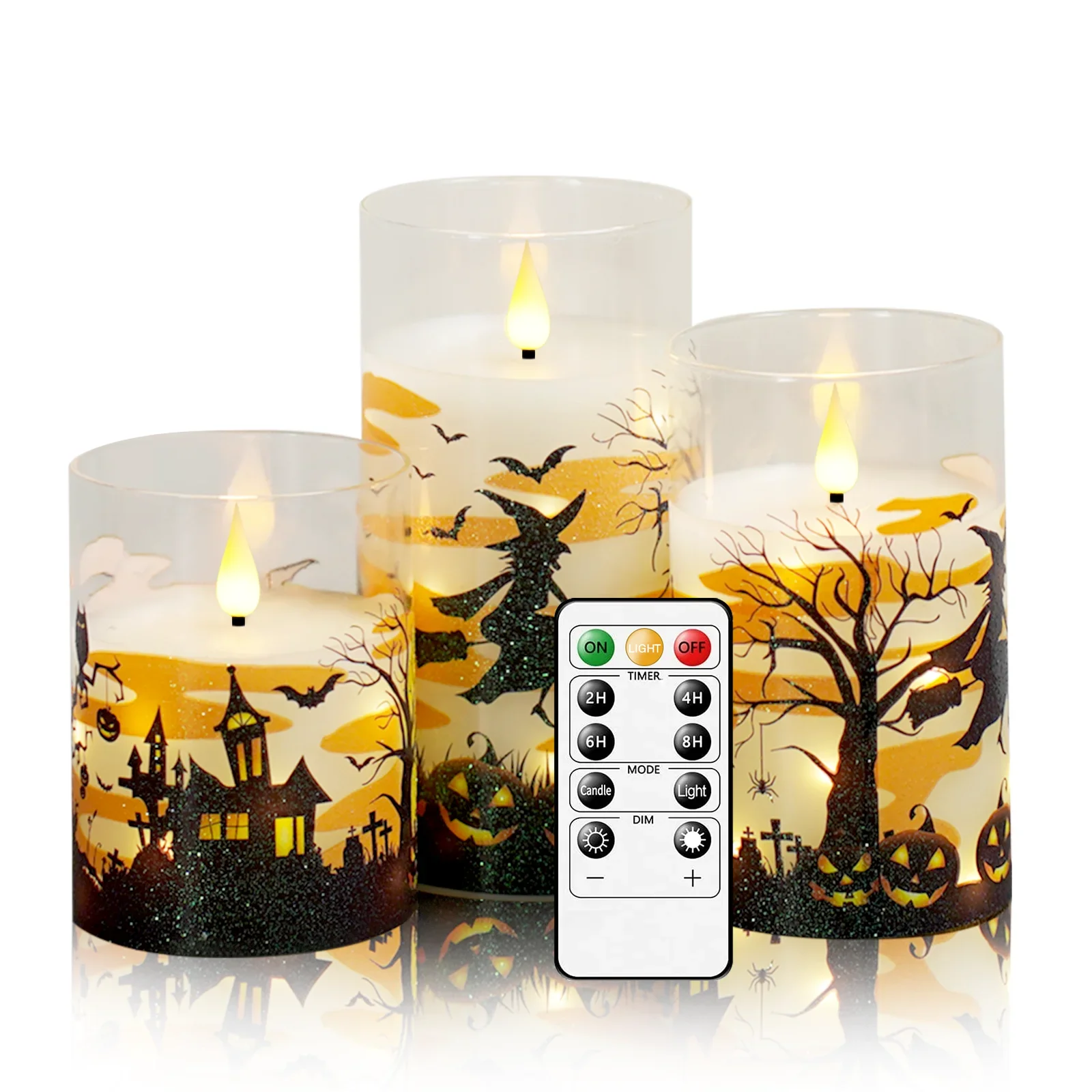 halloween-led-flameless-candles-glass-paraffin-wax-flickering-remote-timer-built-in-fairy-light-battery-halloween-print-gift