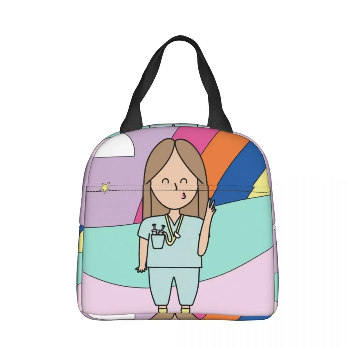 

Cartoon Doctor Nurse Insulated Lunch Bags Cooler Bag Meal Container Enfermera En Apuros Portable Lunch Box Tote Girl Boy Work