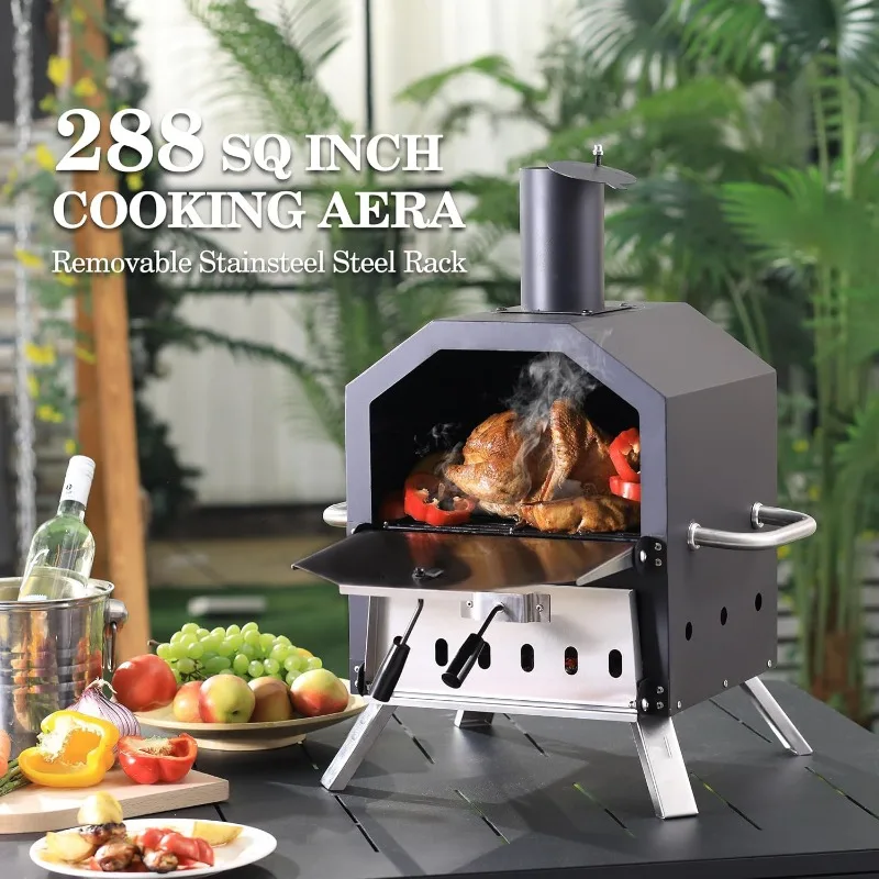 

12 Inch Pizza Oven Stainless Steel PIZZA Oven Outdoor Folding Firewood Grill