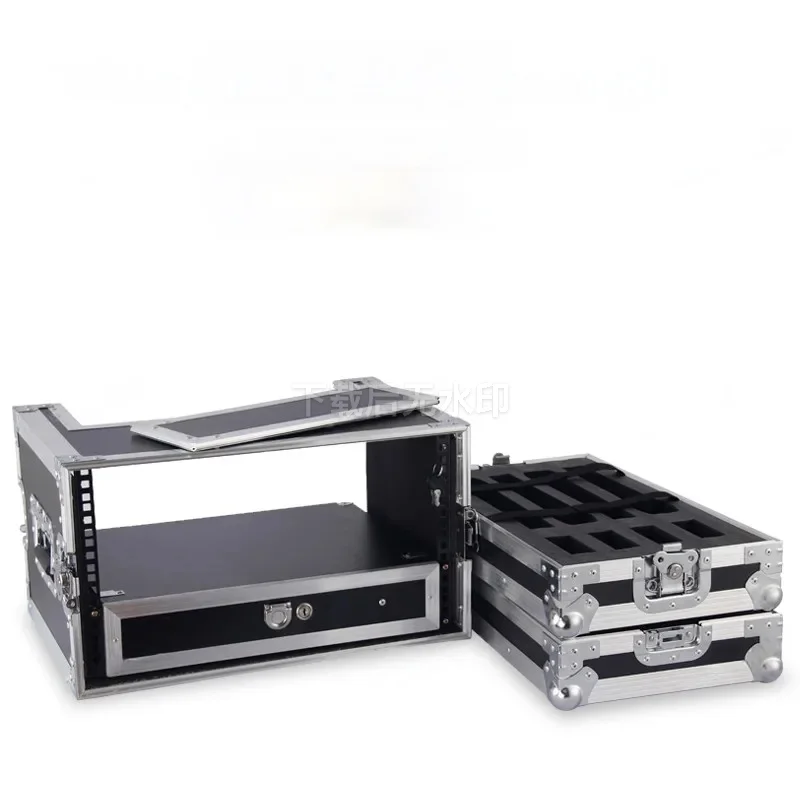 2U 3U 4U 5U 6U Aluminum Alloy Flight Case Microphone Cabinet Wireless Receiver Rack Drawer Equipment Storage Box