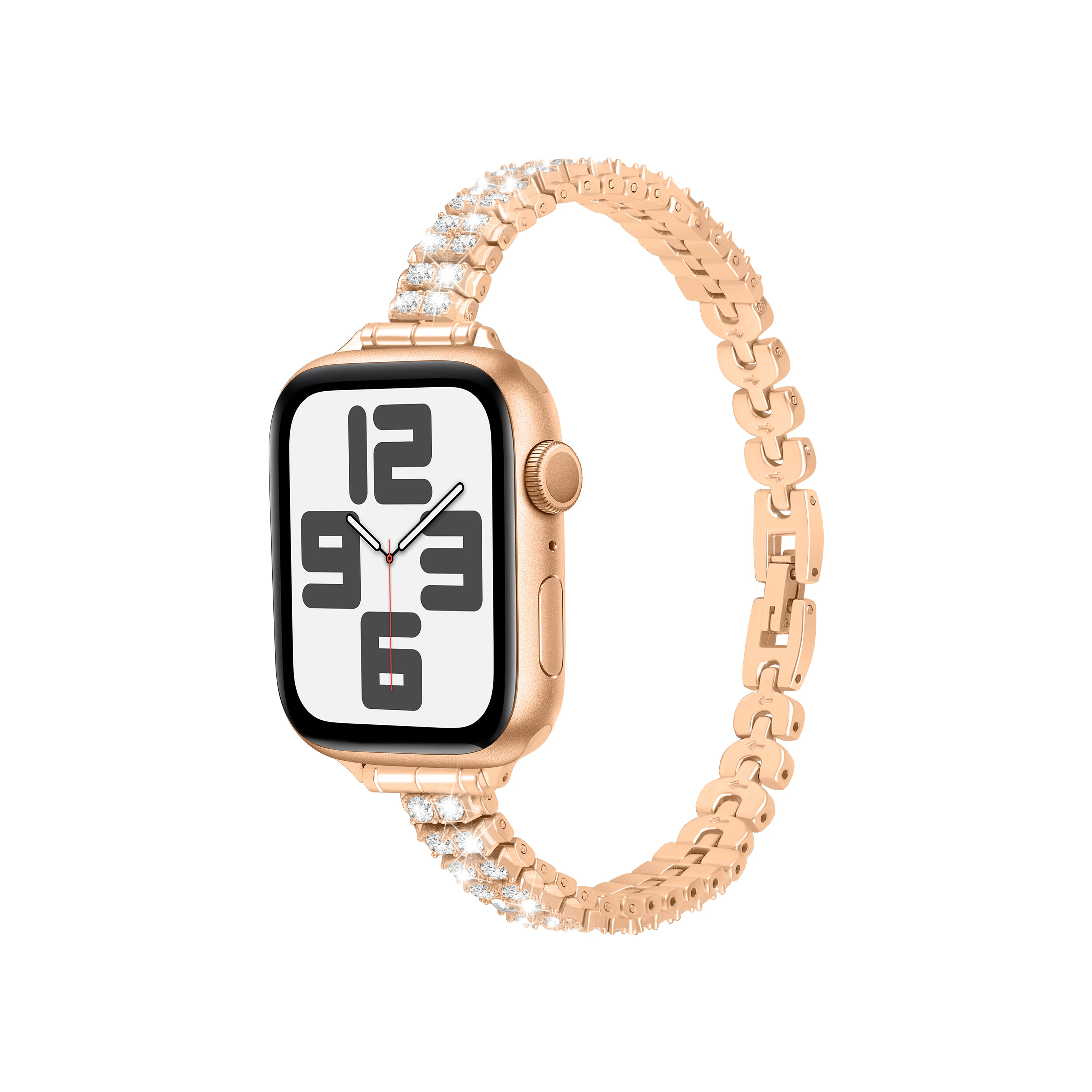 Apple Watch Bracelet Band Women Slim 38 40 41 42 44 45 49mm, Bling Rose Gold  Metal Bangle for iwatch ultra SE 9 8 7 6 5 4 3 2 1