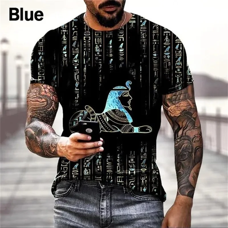 3d Printed Anubis T-Shirt For Men Ancient Egyptian God Eye Of Horus T-Shirt Fashion Casual Cool Tee Top Men's Hip Hop Streetwear