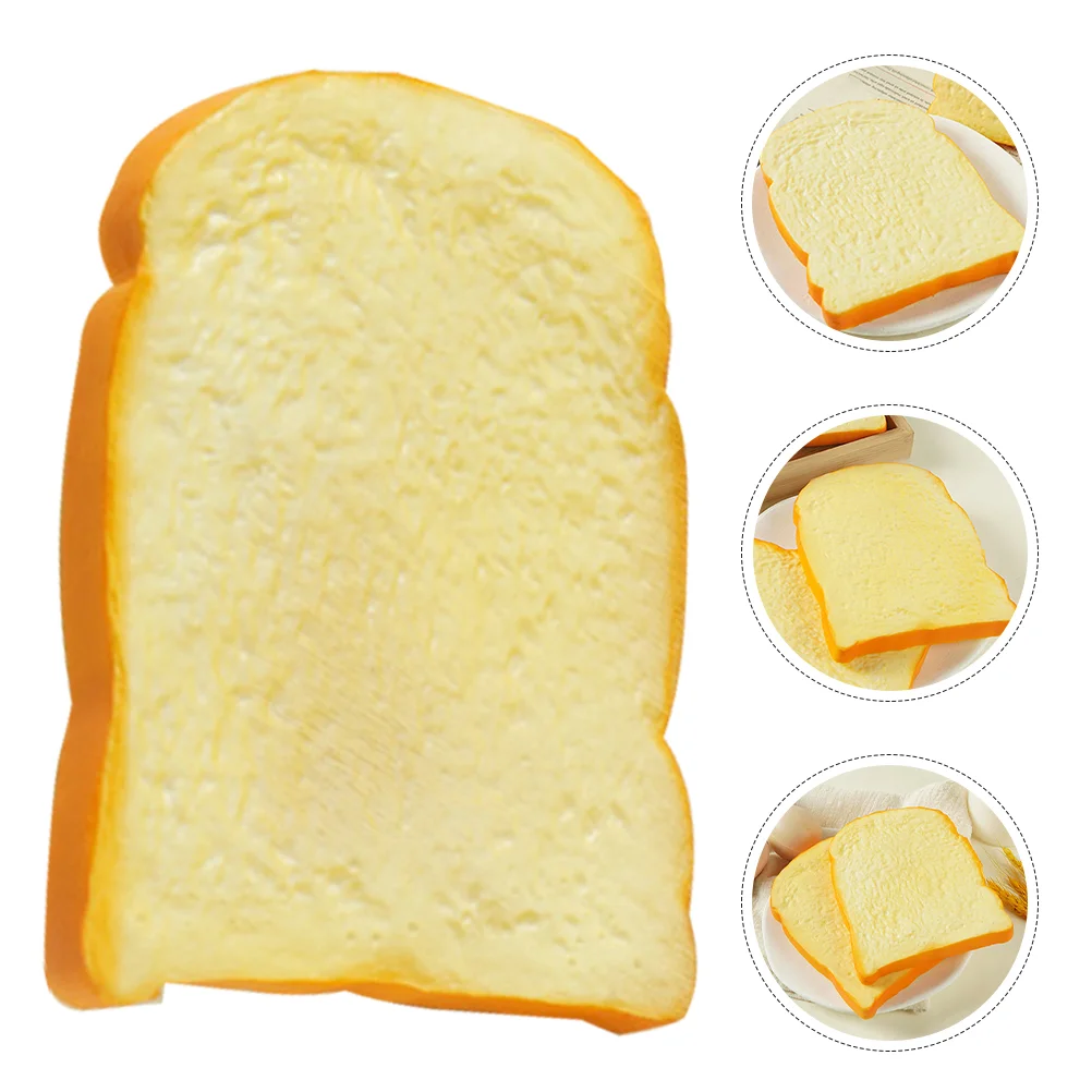 

2 Pcs Toast Model Bread Vivid Bakery Photo Props Artificial Adornment Pu Models Decor Simulated