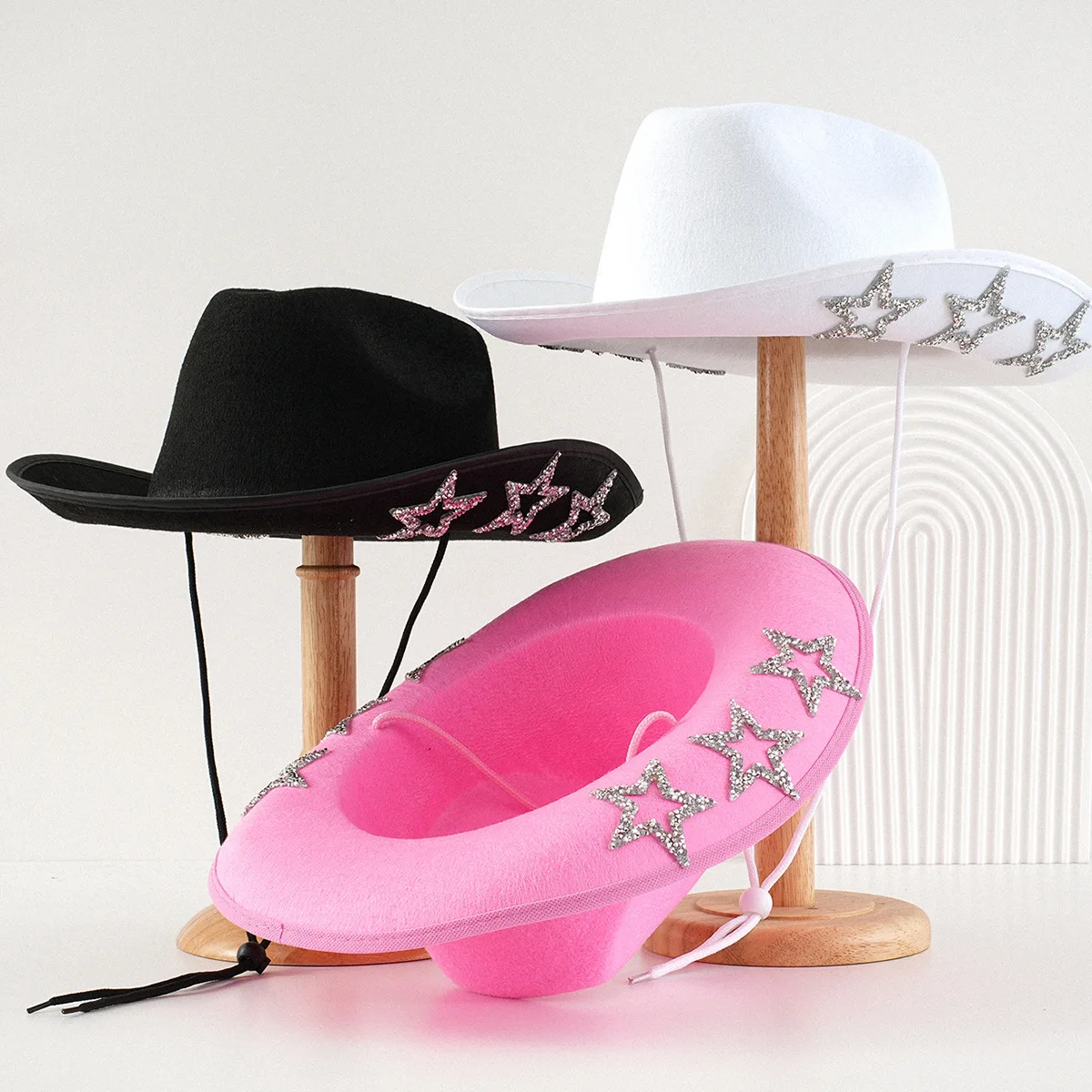 

HongLuan Glitter Costume Hat Adult & Cowboy Hats Rhinestone for Woman, Cowboy Cosplay Female Accessories & Cowgirl Cap