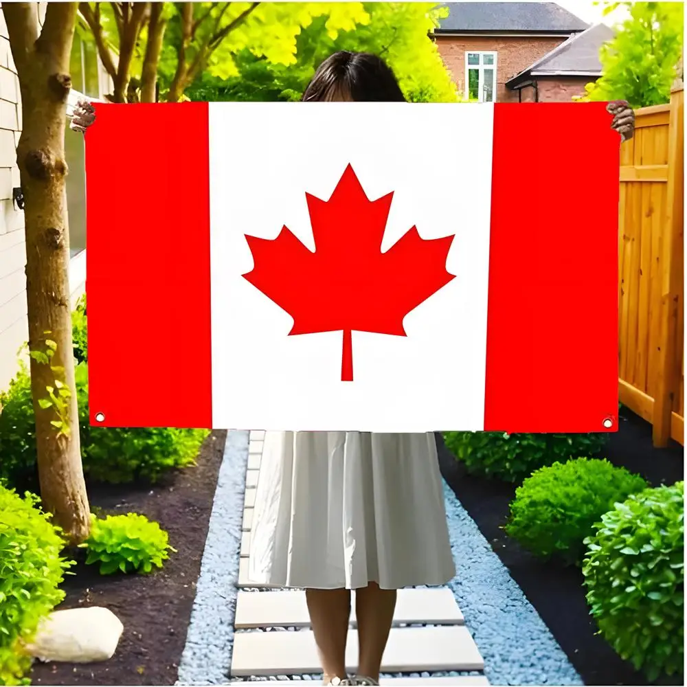 Flag of Canada Flags Edgeless four-ring hanging decor indoor outdoor compatible easy for hanging display