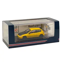 Hobby HJ 1/64 for (EG6) JDM Style Customized Version With Engine Display Model Yellow HJ642017AY Diecast Car Collection