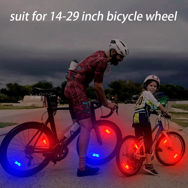 Rainproof Colorful Refractive Reflective Bicycle Wheel Lamp LED Front Rear Spoke Lights Cycling Decoration Light Accessories