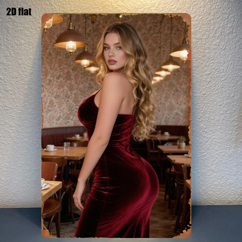Letrero Metálico Decorativo de Estilo Retro Toscano, Diseño 2D, 8x12 Pulgadas, Decoración de Pared para Sala de Estar o Sala de Juegos