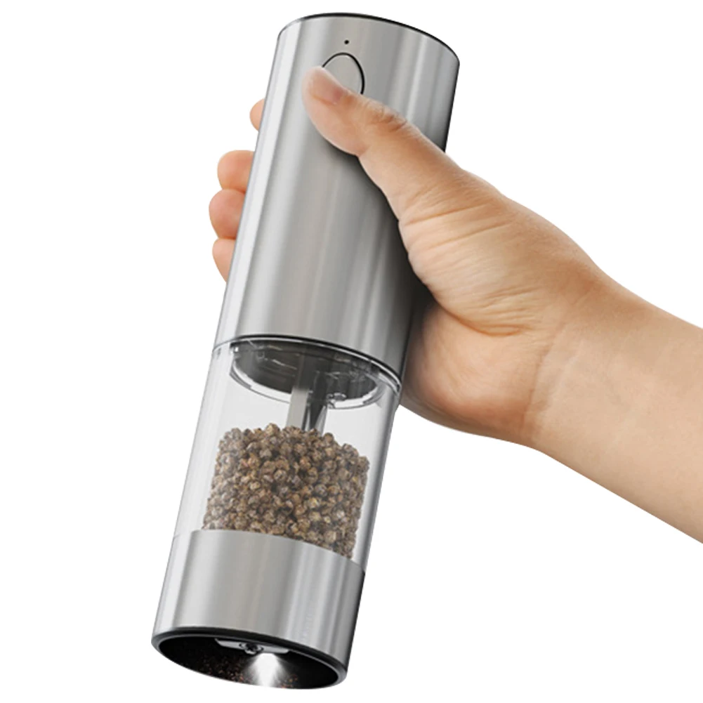

Electric Salt Pepper Grinder USB Rechargeable Electric Spice Mill LED Light Spice Seasoning Bottle Kitchen Gadget Tools