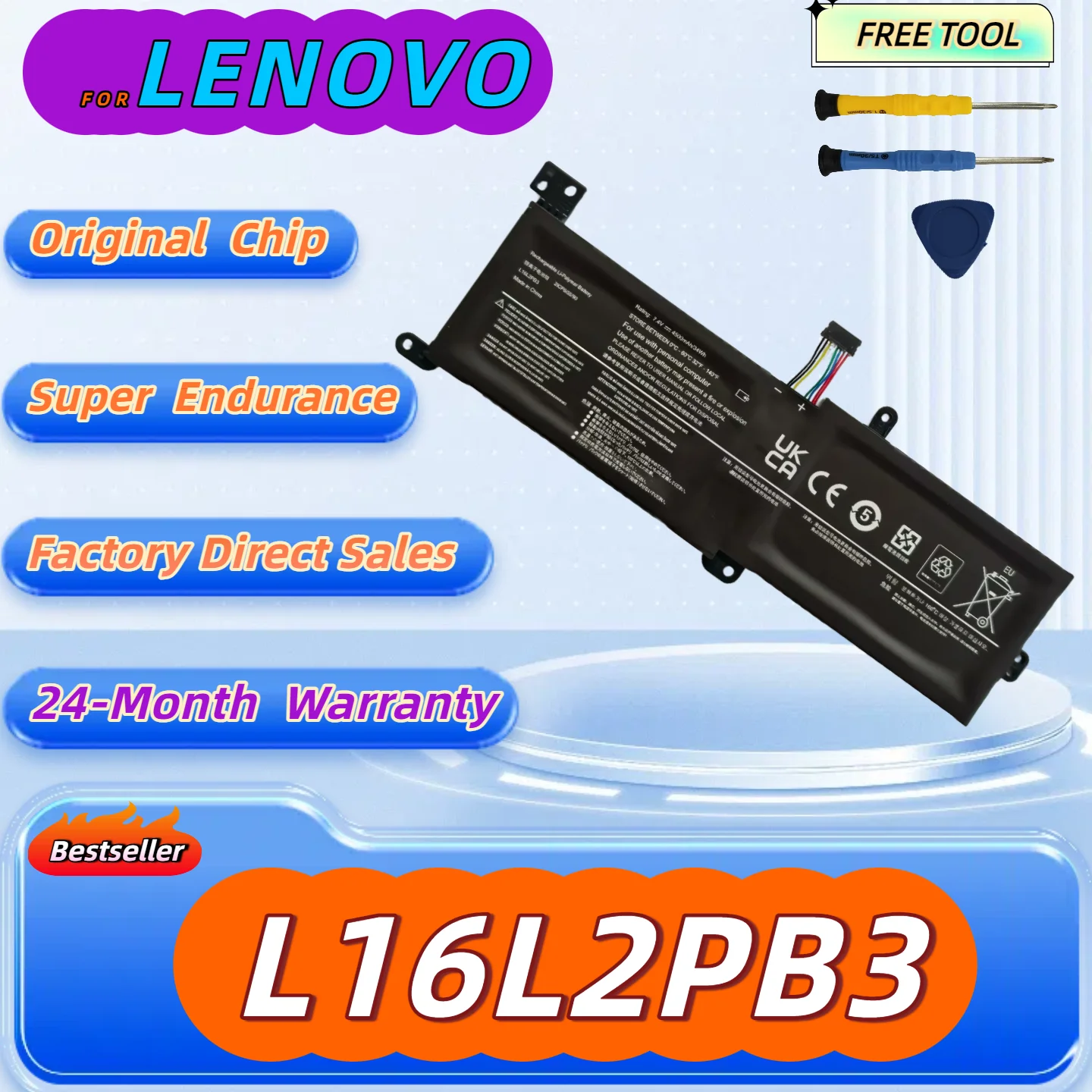 

L16L2PB3 Laptop Battery for Lenovo 320-15ABR/15ISK,320-15IKBR L16S2PB1 L16S2PB2 L16C2PB1 L16C2PB2 Free Tool+24M Warranty