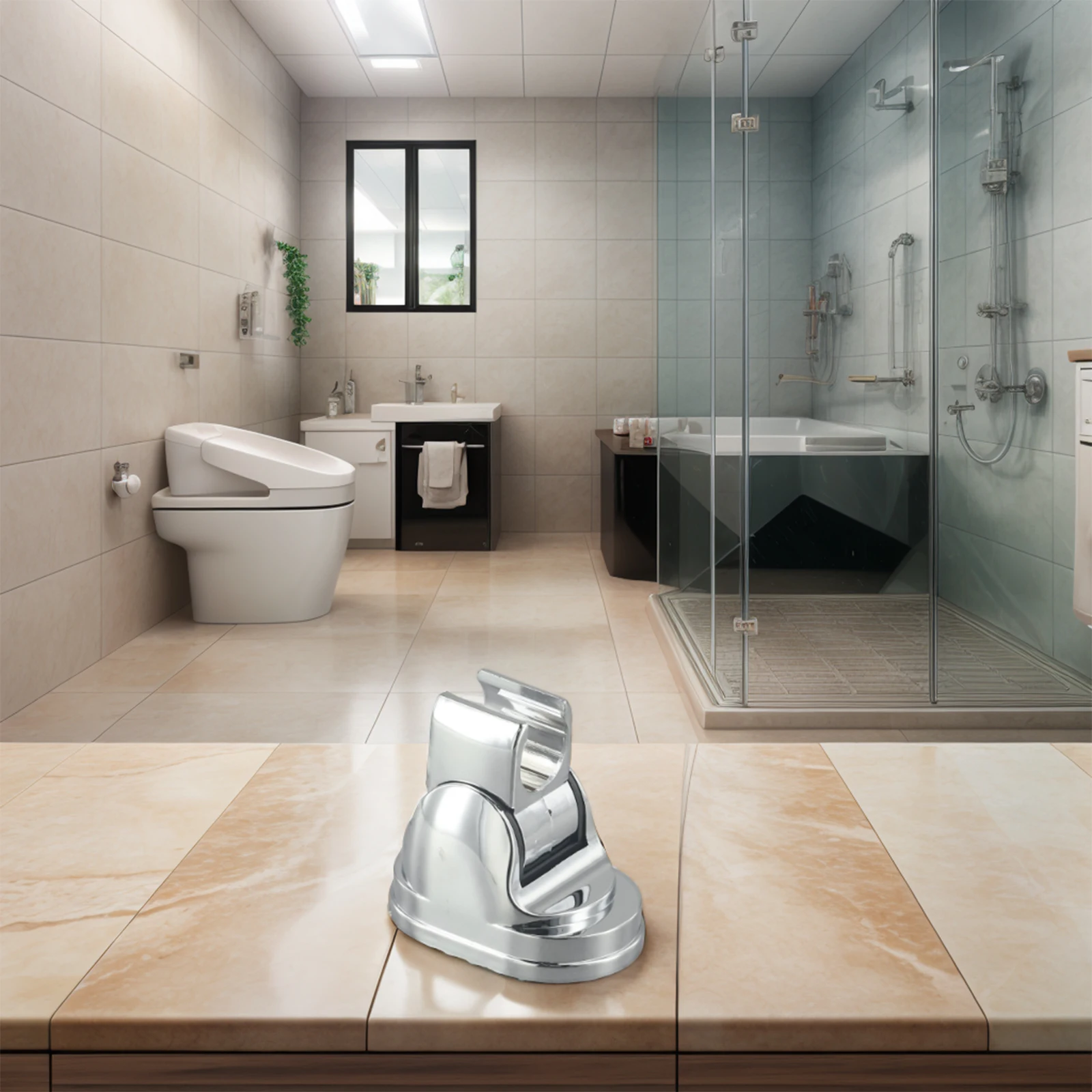 For Fixed Shower Seat Fixed Base Shower Head Easy Installation Erosion Resistant Plastic Material Rust Resistant Secure Base