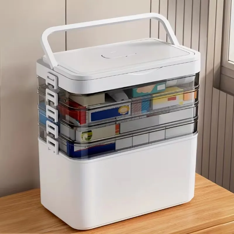 Compact Travel Medicine Organizer with Multiple Large Sections, Sturdy Construction for Everyday Pill Storage