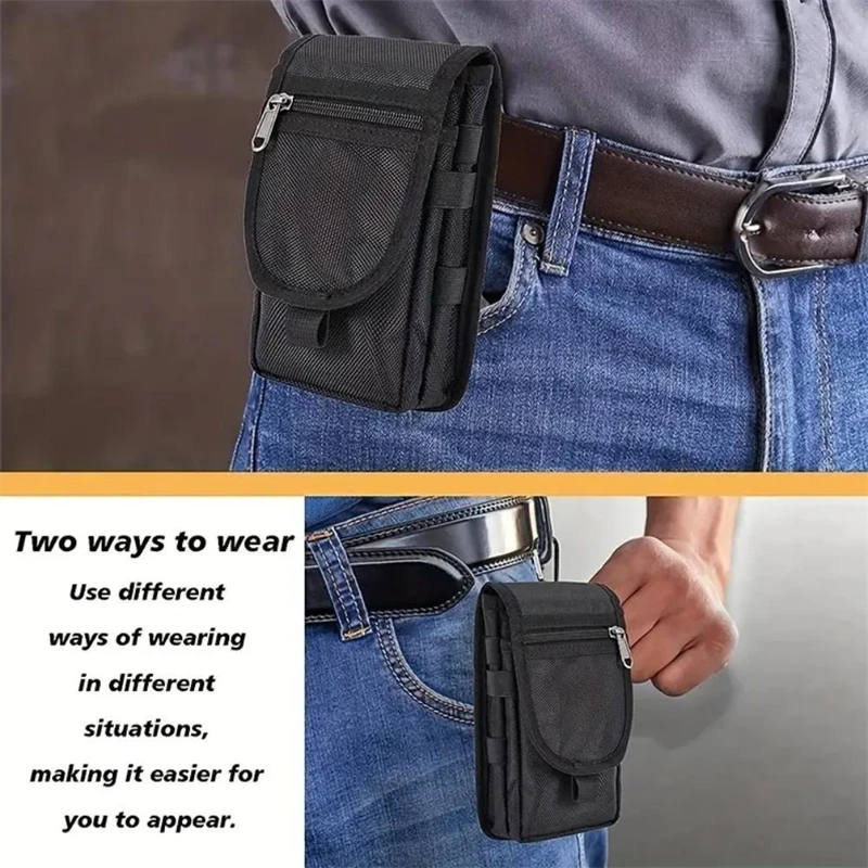 Large Screen Mobile Phone Bag Casual Waist Bag Daily Coin Purse Multi-Purpose Phone Belt Pouch Tactical Molle Phone Pouch Carry