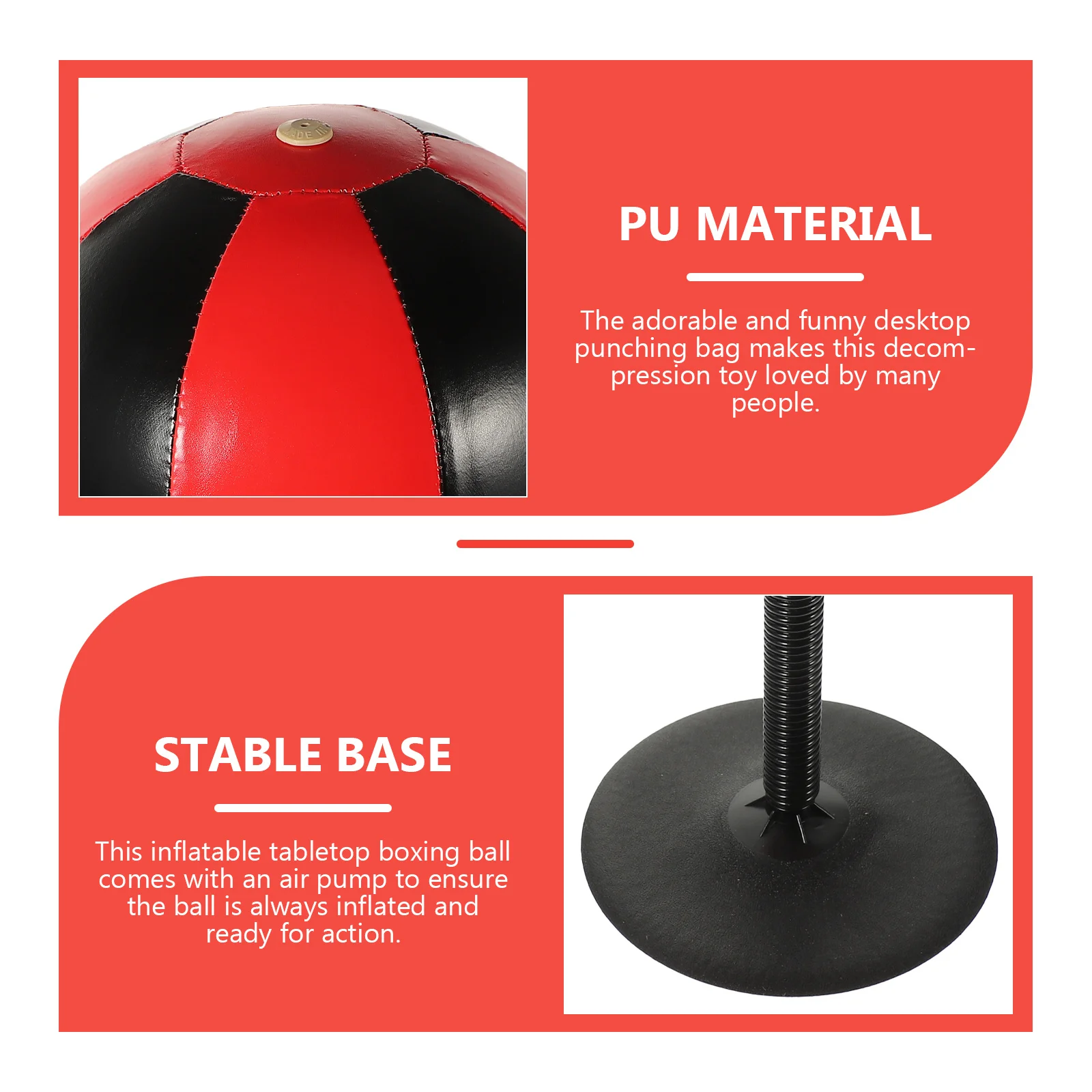 

1Set Inflatable Boxing Bag with Stand Desktop Stress Relief Punching Ball for Office Coworkers Men Women Home Play