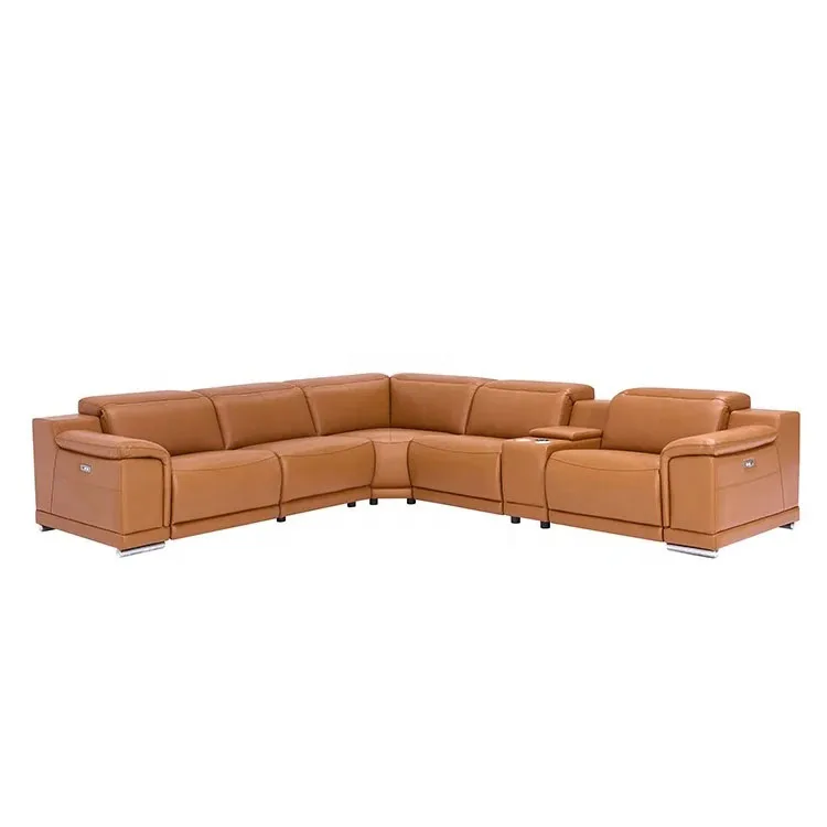 5-seater Living Room Furniture Recliner Sofa Set Living Room Leather Partition Sofa with Storage Space