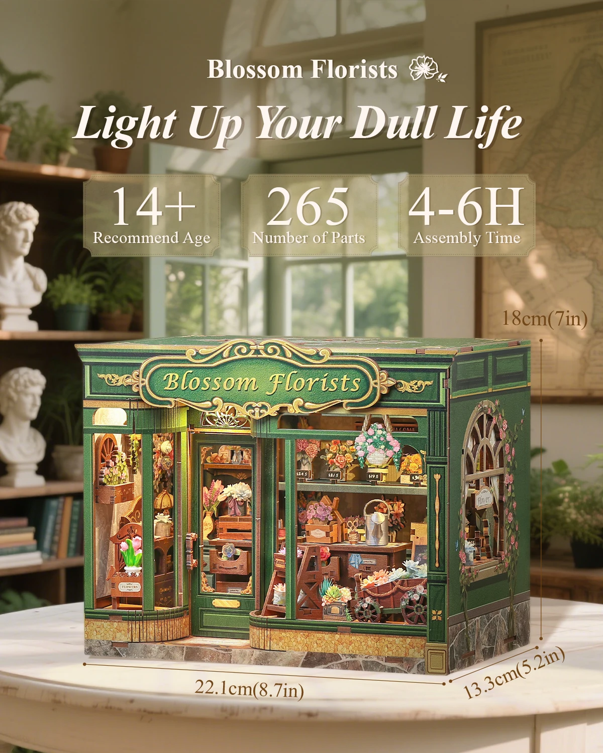 

Cutefun DIY миниатюрный комплект дома Booknook 3D деревянная модель цветов флористи креативный домашний декор стола уникальная идея подарка для подростков