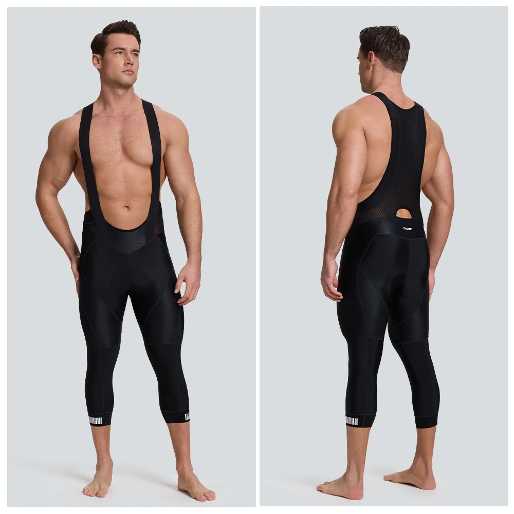 RION Cycling Bib Shorts Men 3/4 Pants MTB Road Biker Bibs Padded Bicycle Tights Long Distance Riding DOLOMITI 8H Outdoors Sports