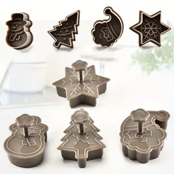 4Pcs 3D Three-dimensional Christmas Biscuit Mold Creative Press Biscuit Mold Four-piece SetKitchen Baking Tools Cookie Mold