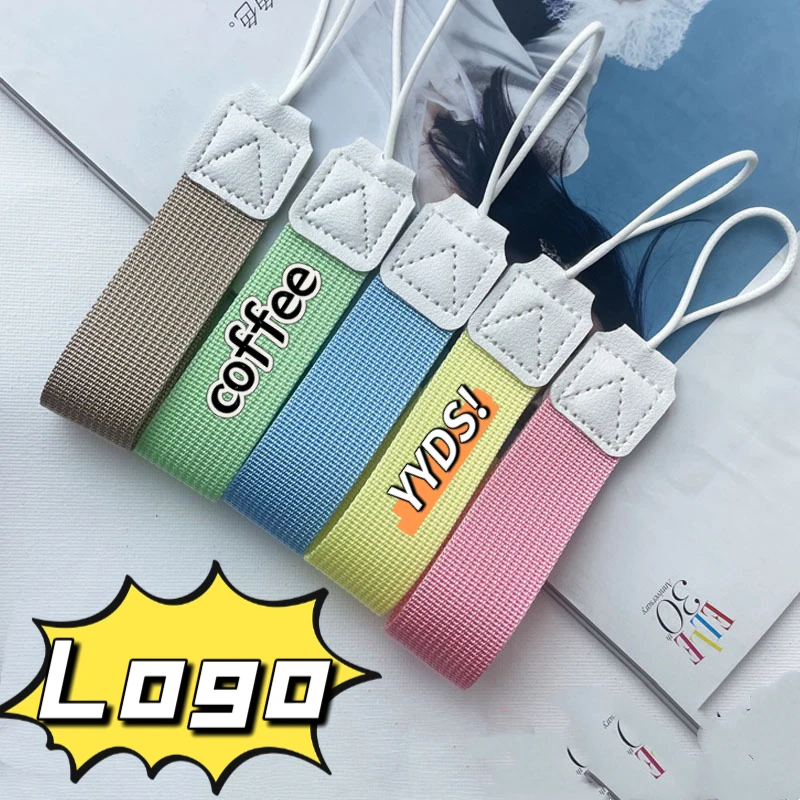 

Customized LOGO Ribbon Hanging Rope Coffee Cola Water Bottle Webbing Personalized Text Key Chains USB Drive Phone Wrist Lanyard