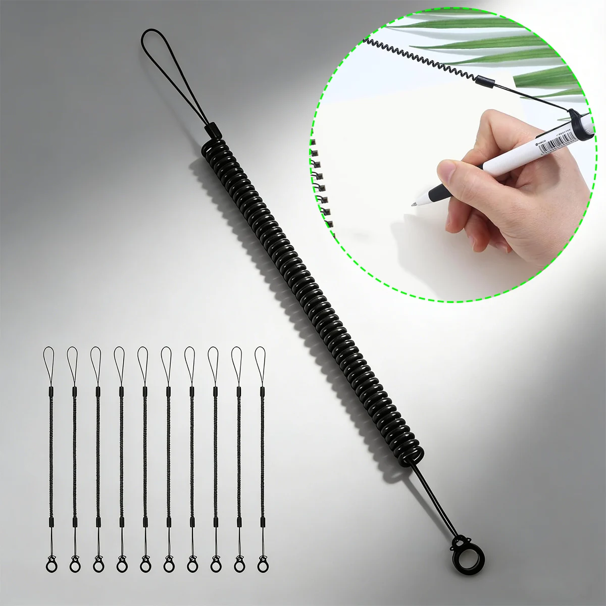 4/8 PCS Anti-Loss Pen Lanyard – Stretchy Elastic Pen Tether with Soft Silicone Ring Secure Strap for Pens Stylus Office Supplies