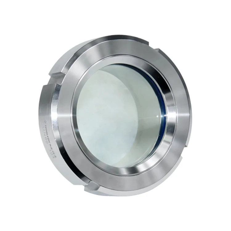 sanitary waterproof hygienic design tempered sight glass stainless steel frame union  sight glass