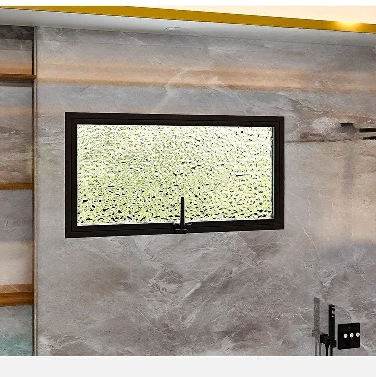 Rectangle dark guard lighting ventilation window aluminum alloy indoor small window central axis rotation