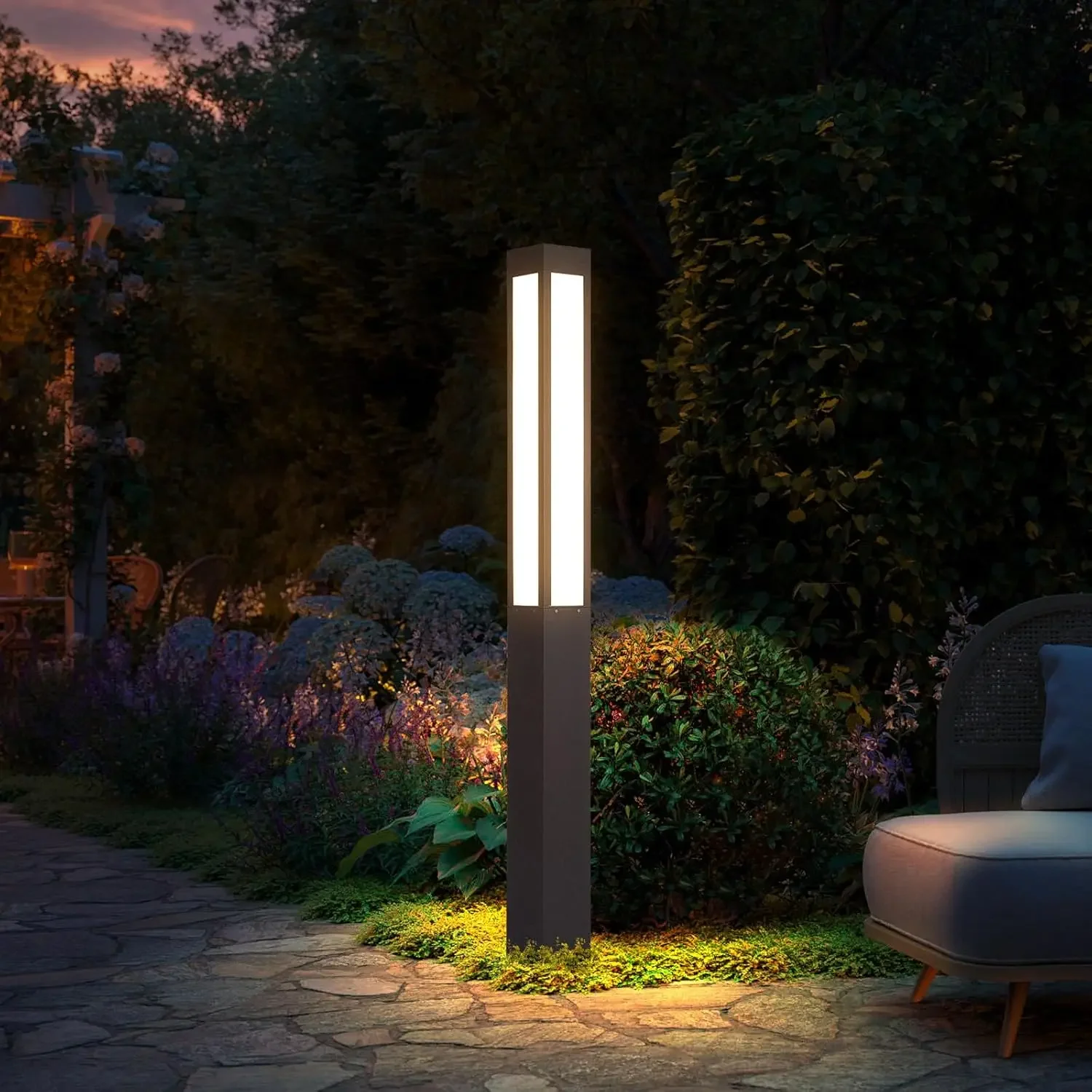 Lights, Landscape Path Light 71 Inches Outdoor Floor Lamp Modern Bollard Lighting High Voltage Walkway Driveway Light Aluminum I