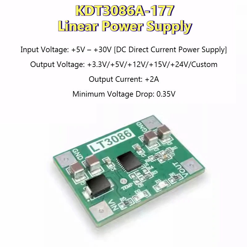 LT3086 Power Module, Linear Power Supply MINI Version Power Supply, Replacing LM7805/LM317 Series KDT3086A-177