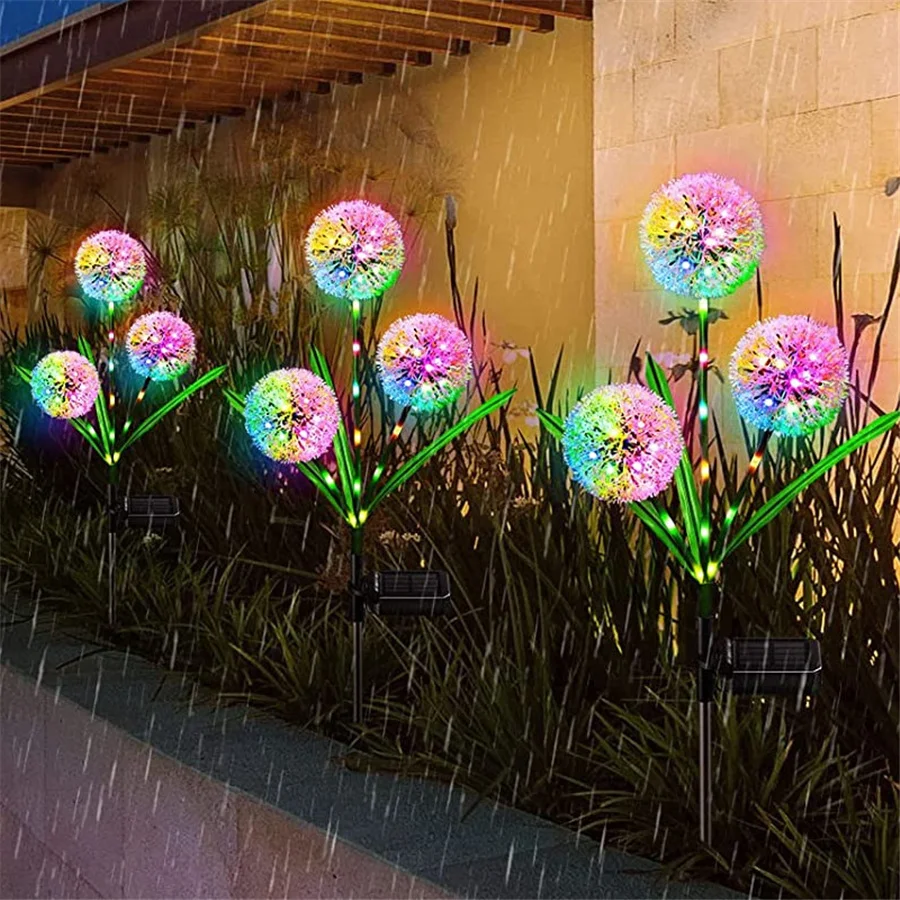 LED Outdoor Solar Lichter Landschaft Pathway Beleuchtung Wasserdichte 1/3 Köpfe Löwenzahn Rasen Lampen für Park Terrasse Garten Dekoration