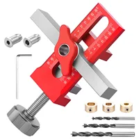 2-in-1 Cabinet Door Installation Jig Woodworking Cabinet Panel Mounting Fixture Doweling Drilling Guide Locator Installing Clip